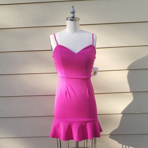 NEW Midnight Doll Fuschia sweetheart Mini Dress - Picture 1 of 13